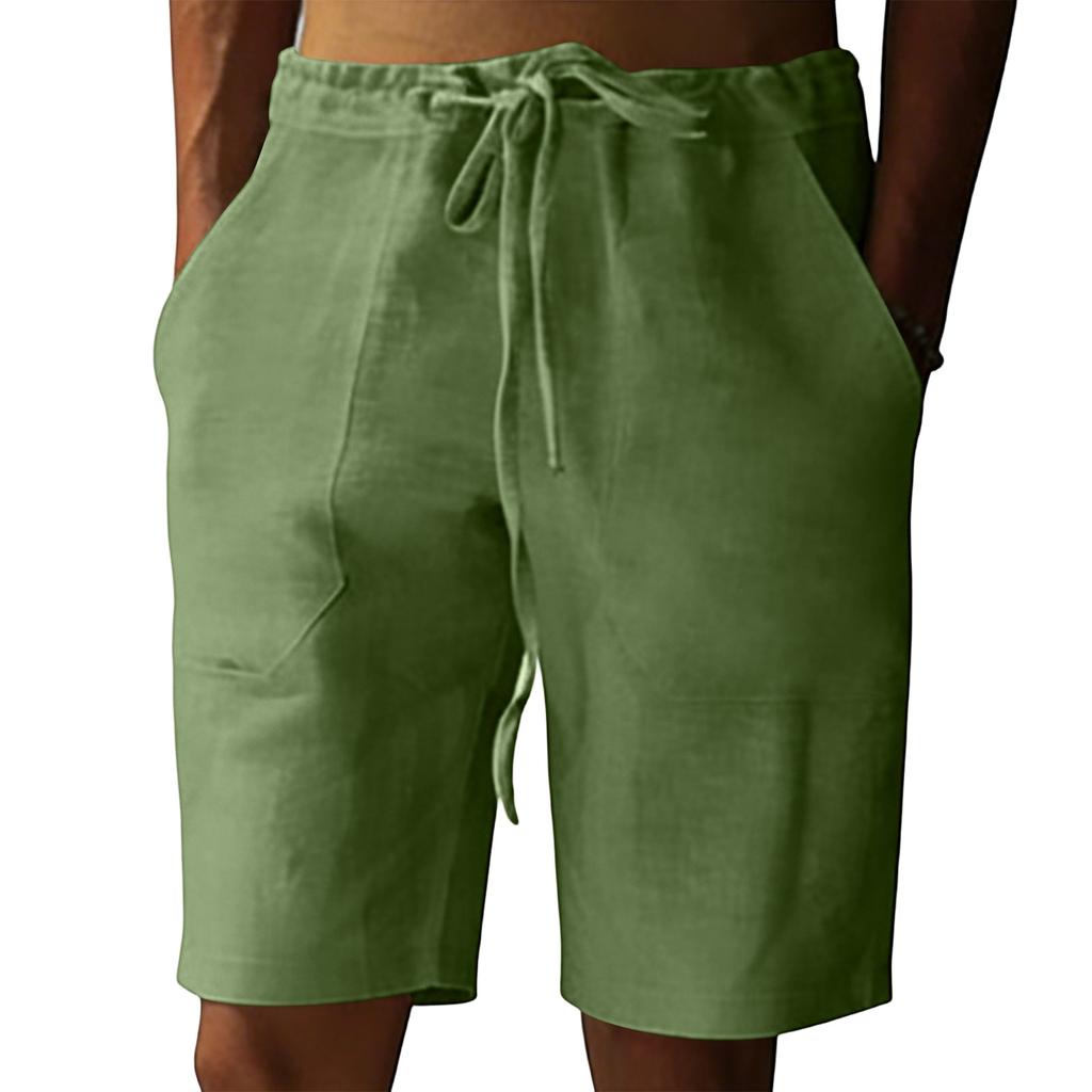 Men's Cotton Linen Casual Shorts Men's Fashionable Beach Shorts