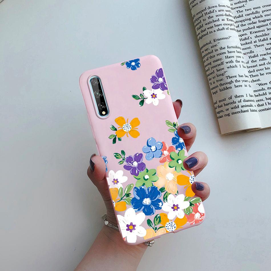 Silicone Phone Case For Huawei Y8P Y9 Prime 2019 Back Cover Cute Cat Cartoon Flower Housing Fundas For Huawei Y8P Y9Prime Cases