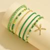 6pcs Multilayer Holiday Starfish Multi-layer Anklet Stretch Beach Jewelry New Anklet Set