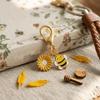 Ornaments Bee Flower Pendant Oil Dripping Bag Hanging Bee Keychain  Bag Key Decor