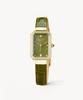 Lollalojeu Ms. Lola Green Onyx Zirconia Leather Wristwatch