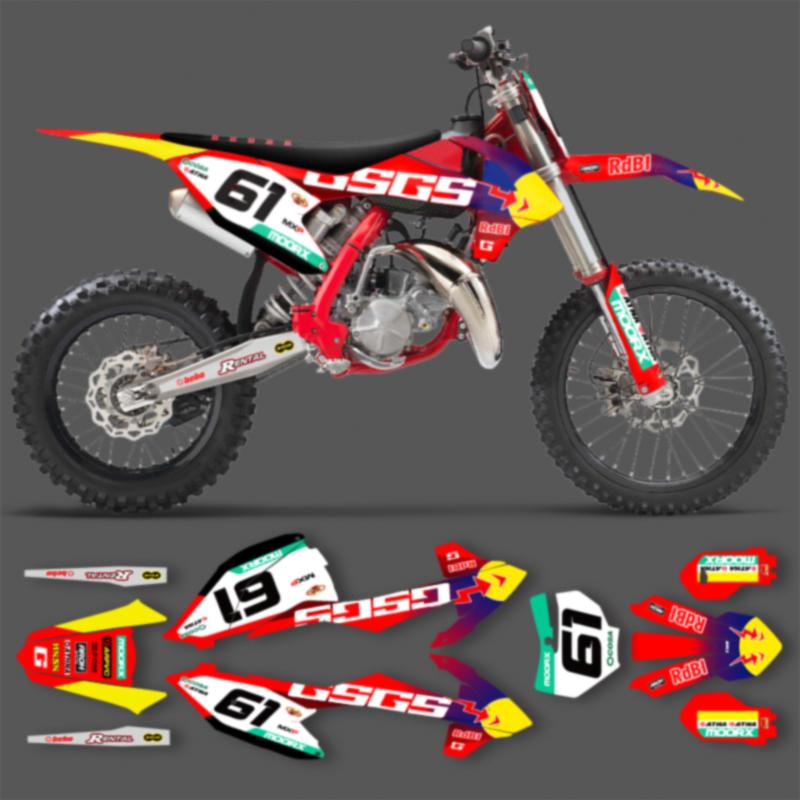 PowerZone Custom Team Graphics Backgrounds Decals Stickers Kit For GASGAS 85 MC 2021 2022 85cc