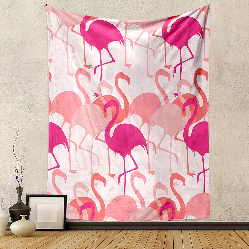 Pink Flamingo Pattern Tapestry Patterned Tapestry Decorative Wall Hanging, Home Bedroom Living Room Decor