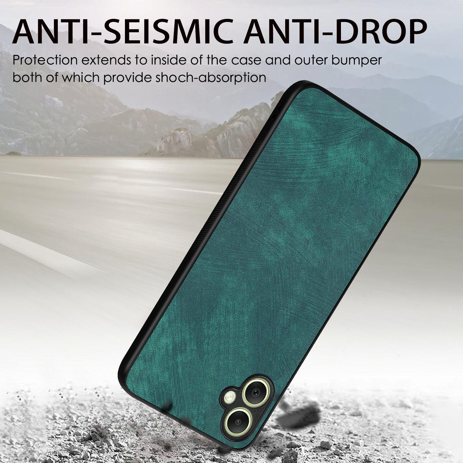 

For Samsung Galaxy A05 4G Case Shockproof Slim Retro Leather Phone Back Cover Green