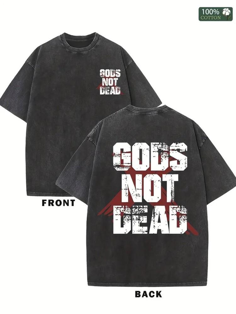 Men s  Heavyweight Cotton T-Shirt - Double-Sided Vintage Washed Jesus Blessing Unisex T-Shirt S