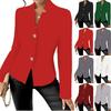 Women's Casual Solid Color Slim Fit Two Button Collar With Missing Corners Long Sleeved Suit Jacket