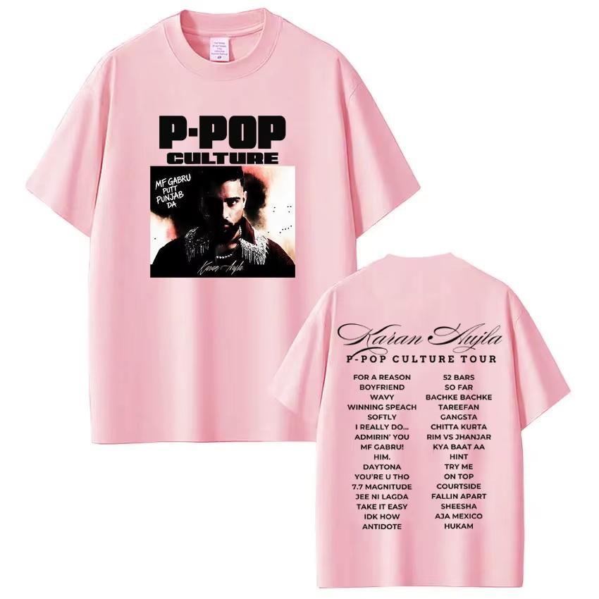 

Rapper Karan Aujla PPOP Culture Tour 2026 Graphic T Shirt Unisex Women Fashion T Shirts Casual pure Cotton Hip Hop Tshirts 4XL