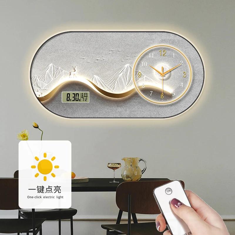 Modern Minimalist Living Room Wall Clock High-end Creative Fashion Clock Restaurant Bedroom Wall-mounted Electronic Clock