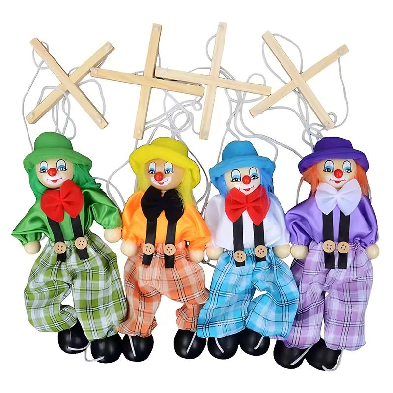 Marionettenfiguren Clown Zugfadenpuppe Geburtstags-Weihnachtsgeschenke Theaterpuppen Theaterpuppen Spielzeug für Kinder Jungen Mädchen Erwachsene