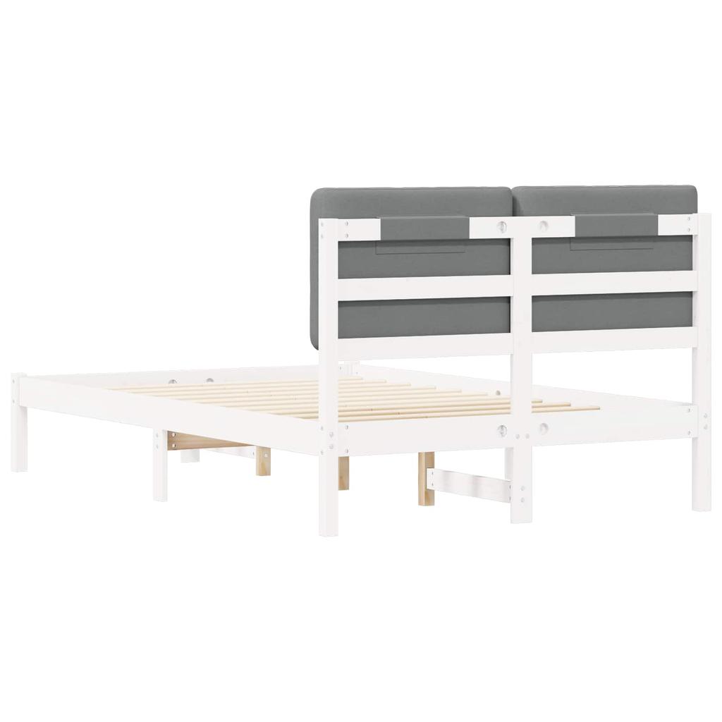 Bed Frame with Padded Headboard Light Grey 120 x 190 cm