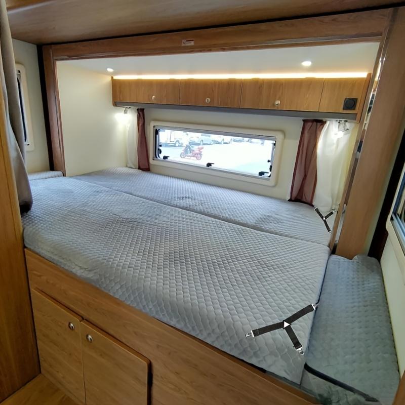 4pcs Adjustable Fitted Sheet Clips Black Polyamide Universal RV Bedding Straps for Cars & Campers, Adjustable Sheet Holder Straps