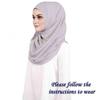 Bubble Chiffon Double Loop Instant Hijab Scarf Women Muslim Shawl Cape Foulard Islamic Headscarf Femme Musulman Bandana 180*75cm