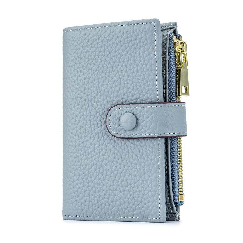 Key bag, card bag, two-in-one, compact leather storage, portable multi-function key, change bag, large capacity синий