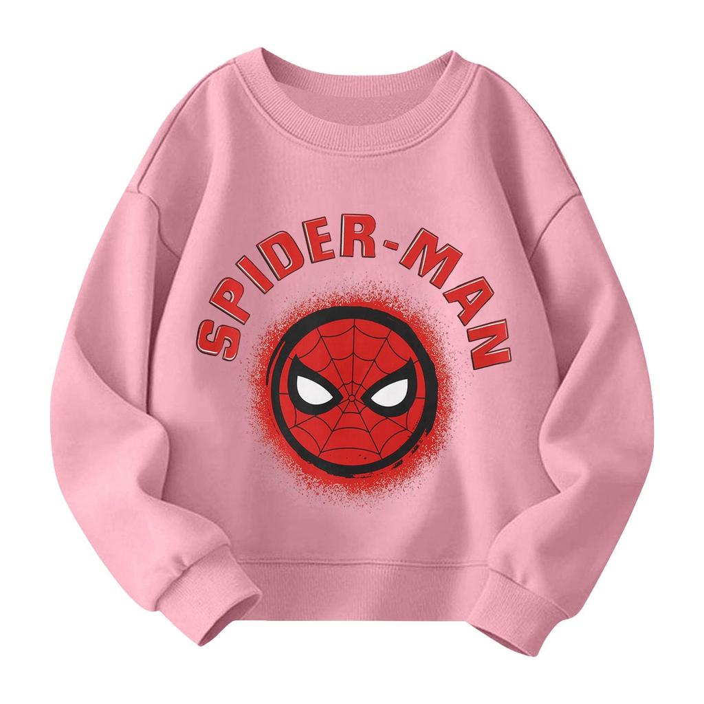 Boys and Girls Round Neck Plus Velvet Pullover Printed Top Sweatshirt