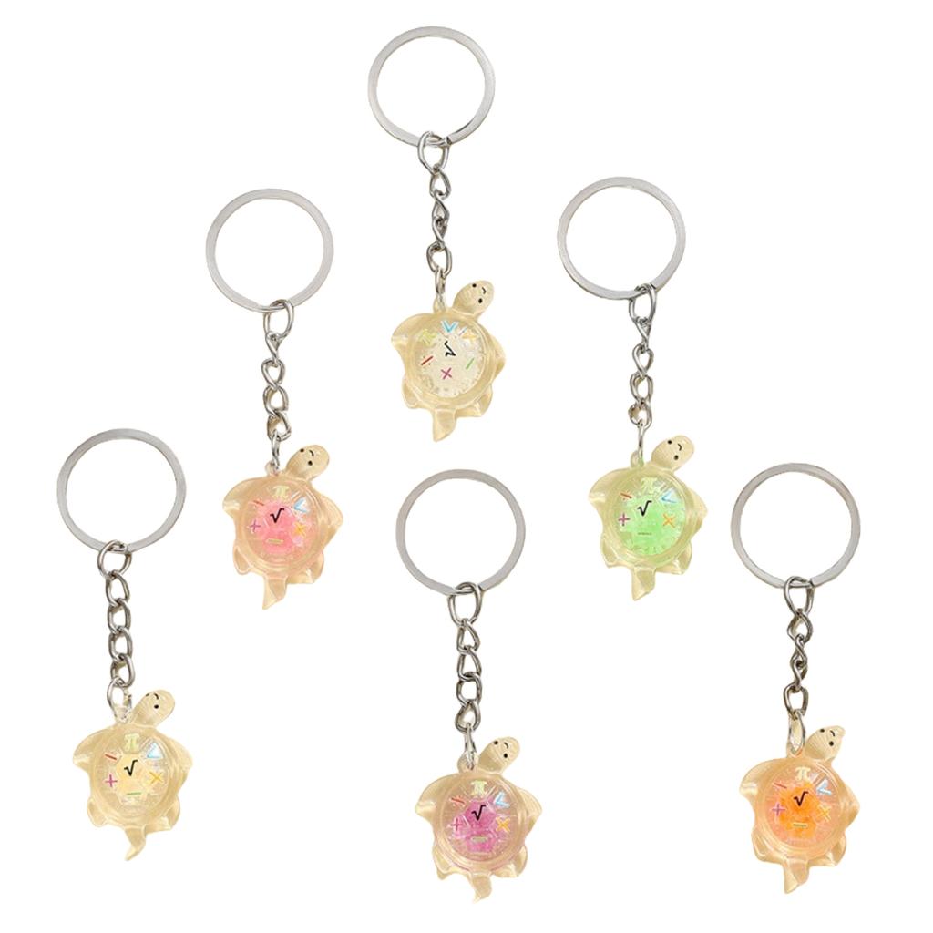 Trendy Glowing Turtles Keychains 6 Unique Vibranting Color Practical Fashion Accessory for Home and Travel Use