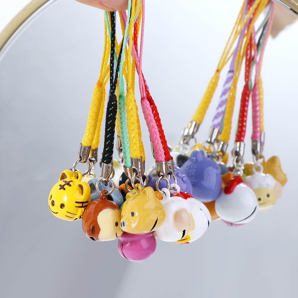 Chinese Zodiac Bell Mobile Phone Keychain Handmade Diy Bracelet Animal Series Cartoon Phone Strap Pet Mobile Phone Bell Lanyard