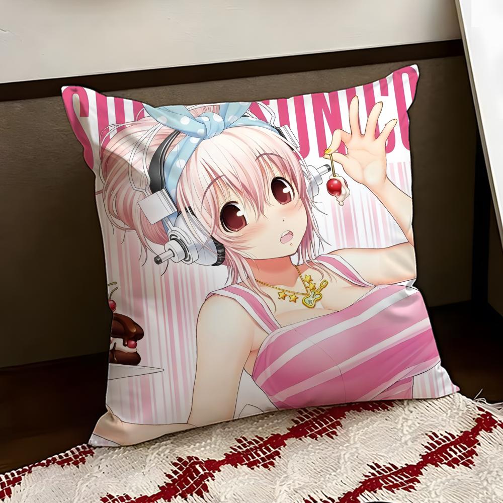 SSUPER Anime SSONICO Cushion Cover Reversible Soft Durable Pillow Cover Home Car MultiScene Use for Daily Comfort