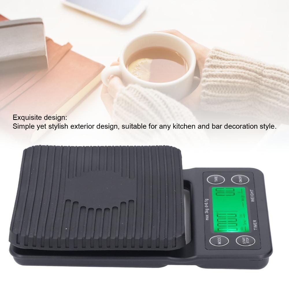 Built-in Timer Coffee Scale Timer 3kg Range Kitchen Food Scale Multi Functional Scale  Kitchen Use