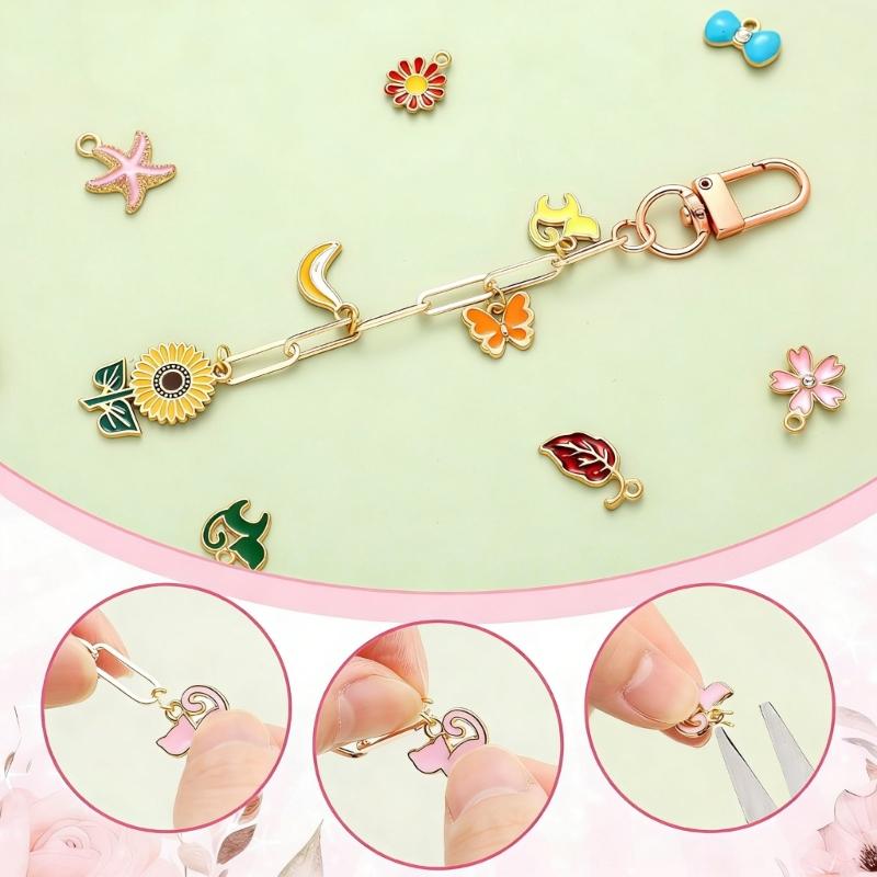 Alloy Keychain Craft Kits With Multiple Accessories For Personalised Jewelry Making And Creative Gifts Keyring Supplies
