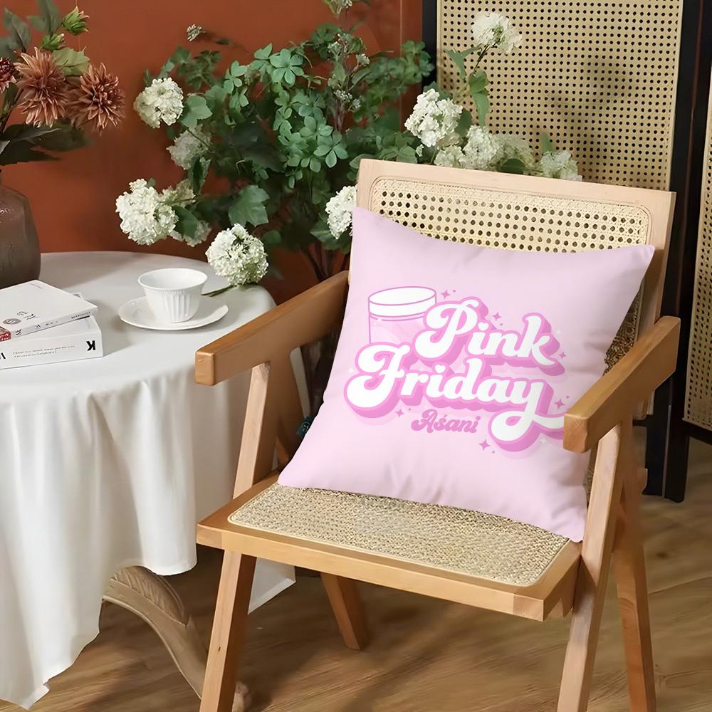 Minaj-Singer Pink Friday Pillow Case Comfort Sofa Bed Silky Elegant Invisible Zipper Decorative Cushion Cover