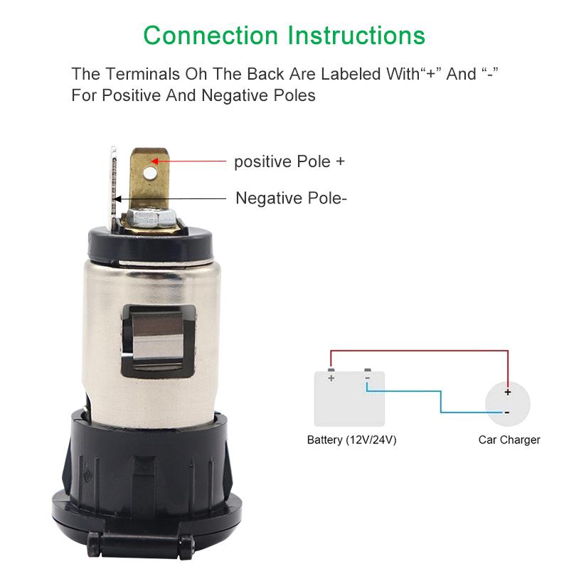 Car Cigarette Lighter Power Socket, Female Cigarette Lighter Socket 12V 120W For Car / Motorcycle