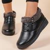 Women Ankle Short Boots Waterproof Snow Boot Shoes Women Casual Lightweight Warm Winter Soft Leather Elderly Shoes Size 35-40