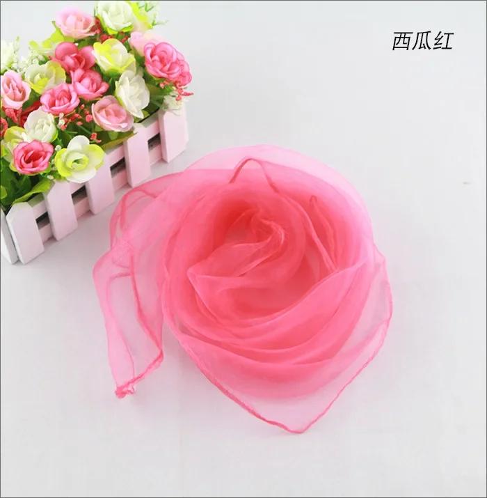 50 pezzi 60x60cm Foulard Quadrato Caramella Donna Performance Piccoli Foulard di Seta Sciarpa Hijab Foulard di Chiffon