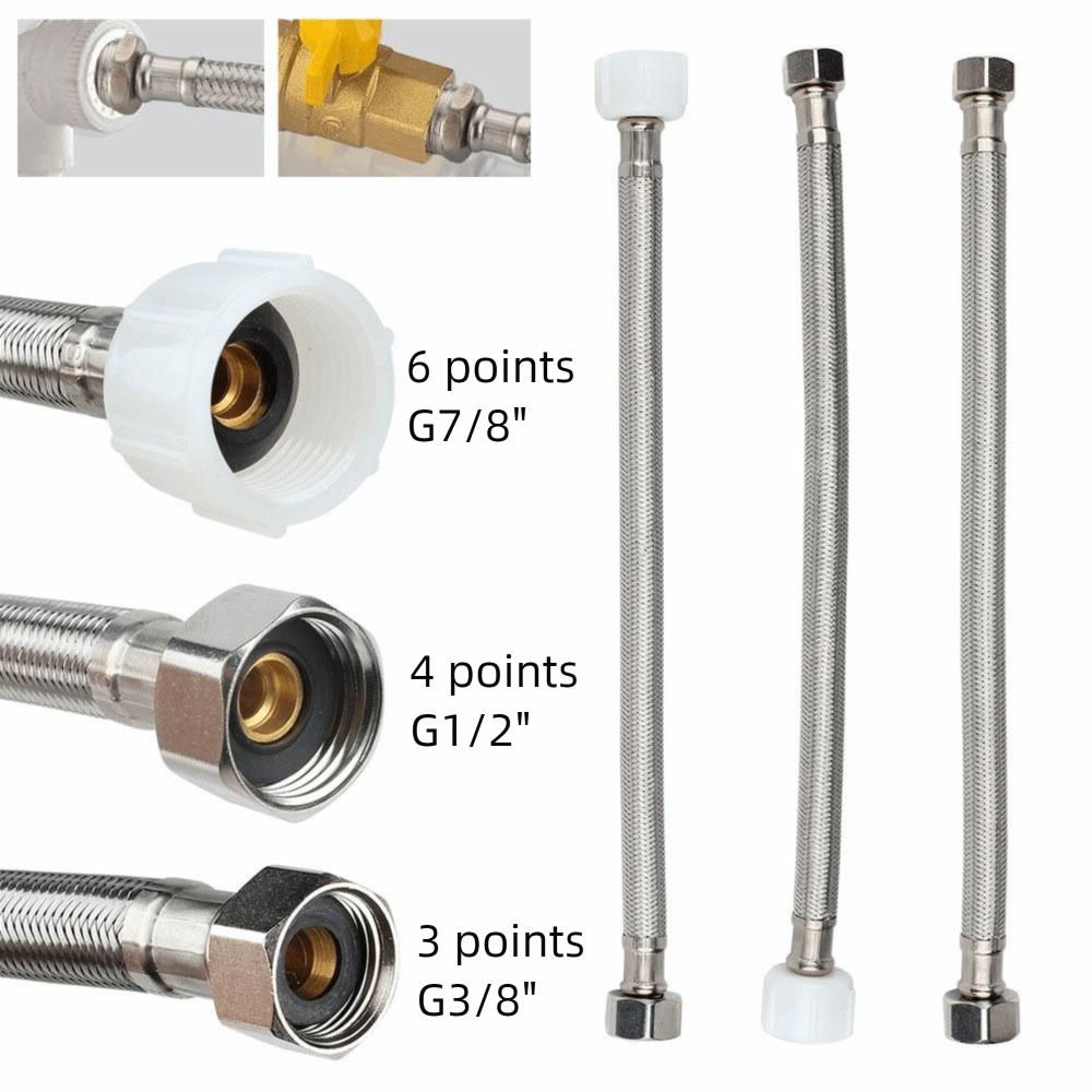 Durable 30/40cm Corrugated Water Hose Stainless Steel Large Flow Toilet Water Connectors Hose Explosion-proof Bath Connect Pipe