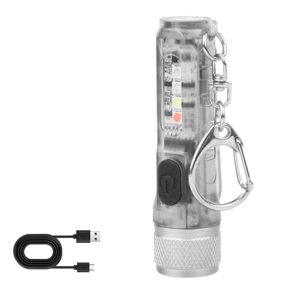 Super Bright Mini Keychain Flashlight USB Rechargeable Multiple Lighting Modes Magnetic Torch 400 Lumens Hat Clip Lamp