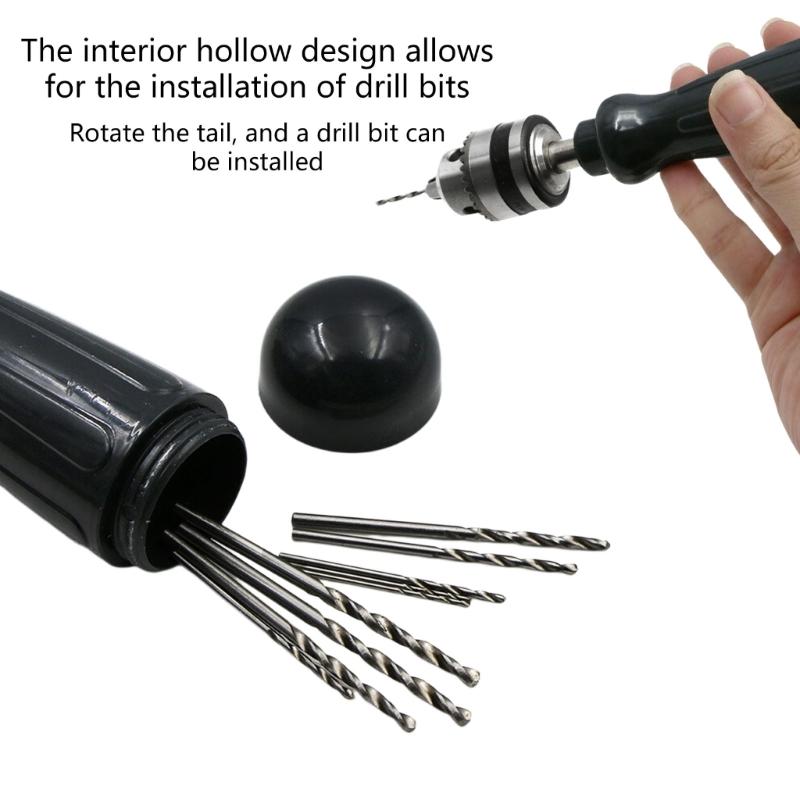 Ergonomic Manual Drill Set Contains 10Pcs High Hardness Bit (0.3-3mm) Ideal For Wood Plastic And Resin