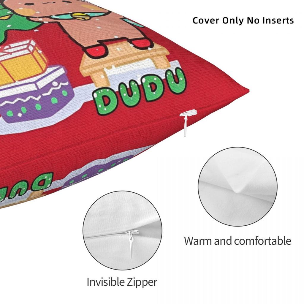 Bubu Dudu Xmas Panda Bear Square Pillow Case Merry Christmas Gifts Cushion Cover Polyester Decor Pillowcase For Home 40*40Cm