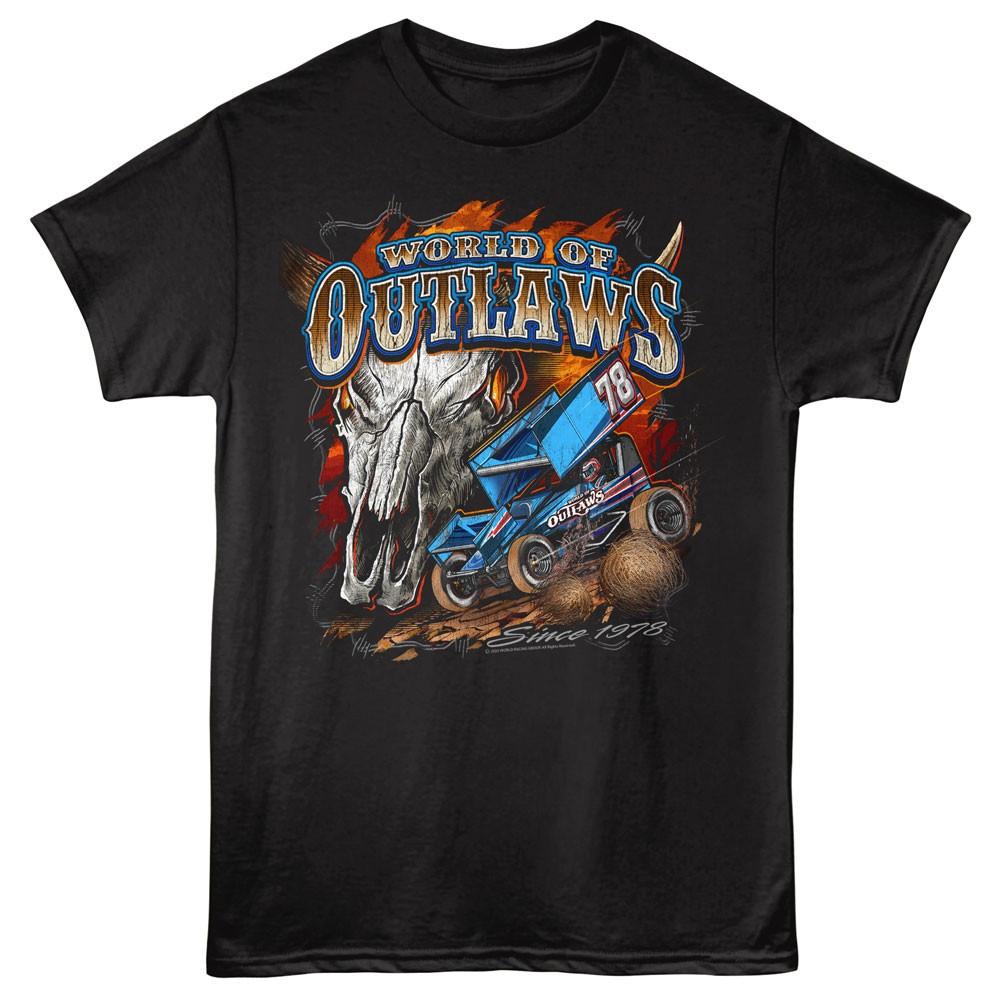 World Of Outlaws Skull Sprint Car Racing Since 1978 Men s T Shirt XL