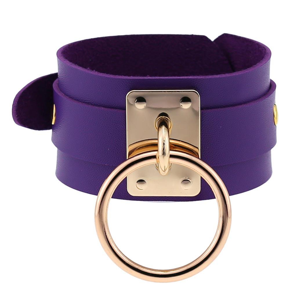 Purple Goth Bracelets For Women Punk Boho Emo Spike Rivets Pu Leather Charm Bracelet Cuff Bangles Festival Jewelry Party Gifts