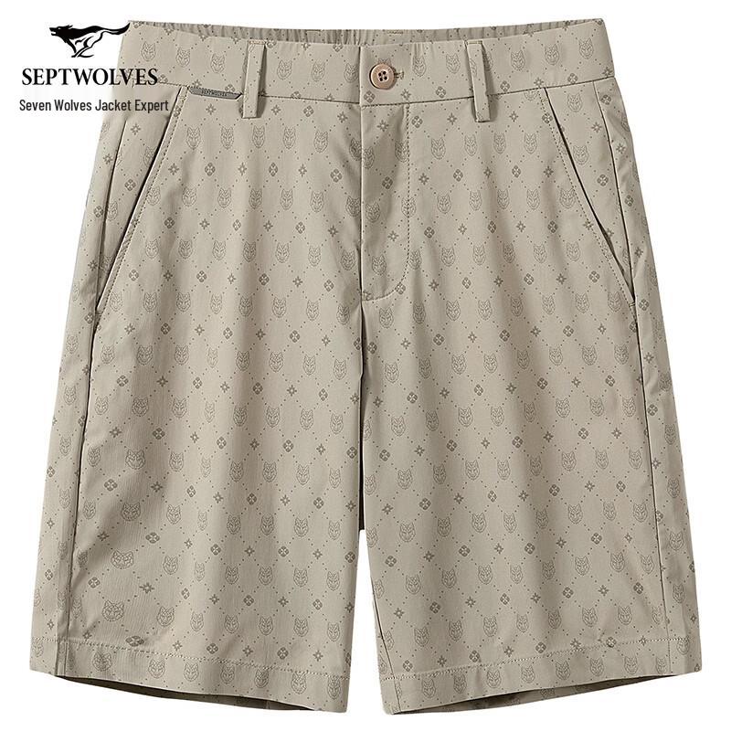 Septwolves Men s Casual Straight-Leg Shorts 33A