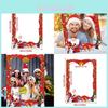 Accessoires de Photobooth de Fête de Noël avec Cadre en Papier pour Adultes et Enfants Décor Festif