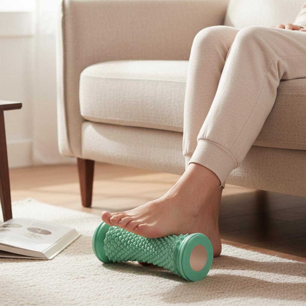 Foot Massage Ball Dual Density TPE Roller for Plantar Fasciitis Flat Feet Relief Foot Muscle Relaxation and Meridian Stimulation