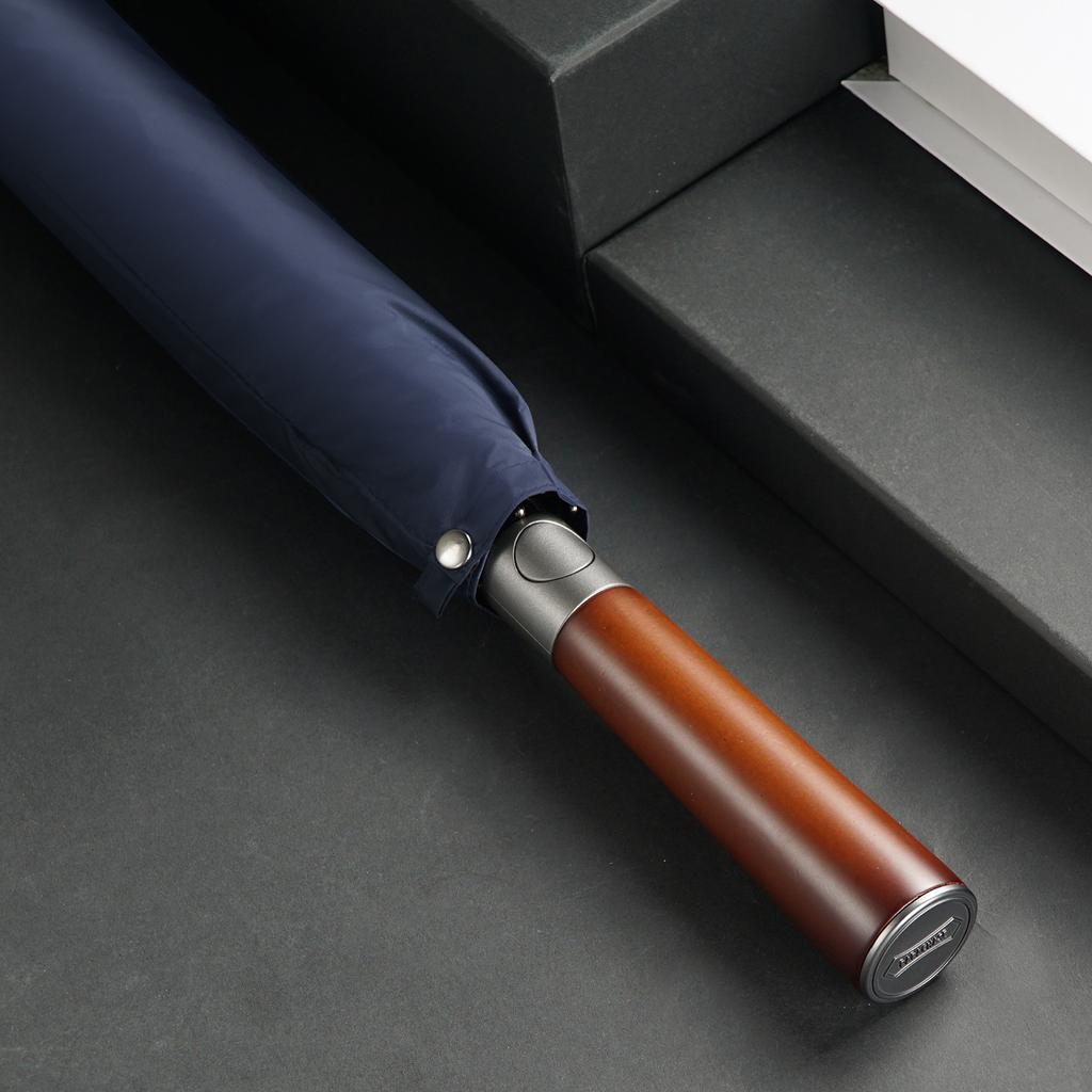 Windproof Long Umbrella for Men, UV Protection, Wooden Handle Big Sun Umbrella Strong, 122cm Large Golf Rain Umbrella Parasol