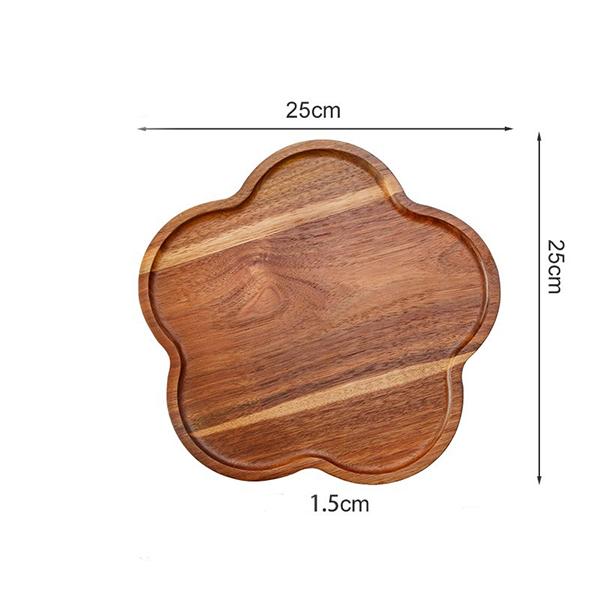 Dishes Plates Customized Wood Service Tray Plate Wooden Coffee Snack Fruit Tea Cake Plate for Home Display Tray