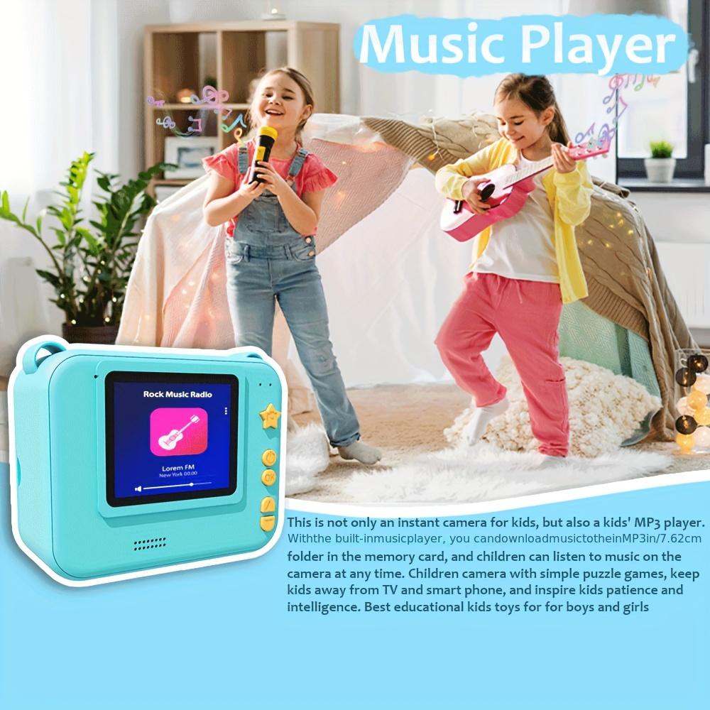 Druckkamera für Kinder, 2-Zoll-Bildschirm, Kinderkamera für Jungen mit 3 Druckpapieren, Geburtstagsgeschenk, HD-Digitalvideo, Sofortbildkamera, Spielzeug