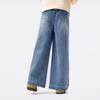 Xiaoyinman Girls' Embroidered Soft Denim Wide-Leg Casual Pants