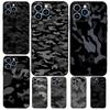 Black Night Camo Camouflage Case For iPhone 17 Pro Max 11 14 15 16 Pro Max 12 13 Mini 16 Plus 16e 17 Air Phone Cover