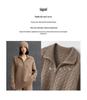 2026 Autumn Cashmere Loose Half-Zip Cable Knit Lapel Sweater for Women