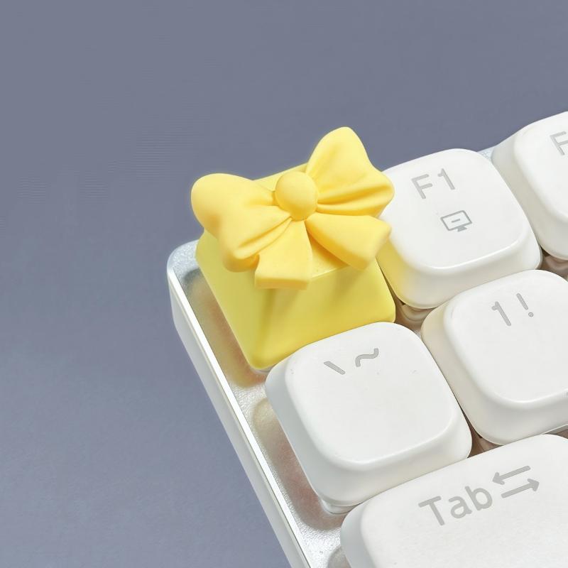 Cute Pink Bow Mechanical Keyboard Keycap - Custom Resin Keycap for Cherry MX Switches, Aesthetic Keyboard Decor