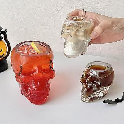 Halloween Οικιακό Κρανίο Κεφάλι Γυάλινη Κούπα Τσαγιού Διαφανής Κρύσταλλος Καφέ Χυμού Κούπα Ποτού Μπαρ Κλαμπ Ουίσκι Κρασί Μπύρας Κύπελλο