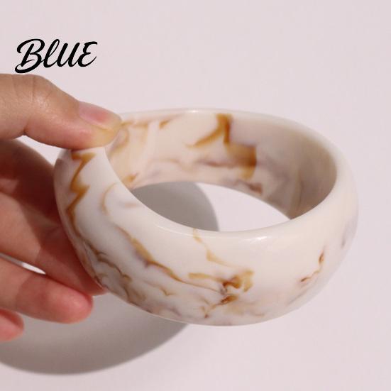 Women Fashion Jewelry Acrylic Resin Chunky Bangle Hypoallergenic Colorful Geometric