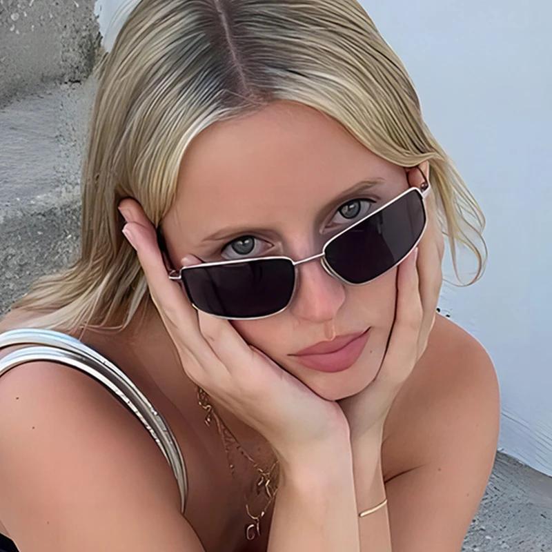 Women's y2k Sunglasses Stylish Gradient Lens Outdoor Shades Trendy Luxury Brand Design Metal Frame Eyewear Goggles