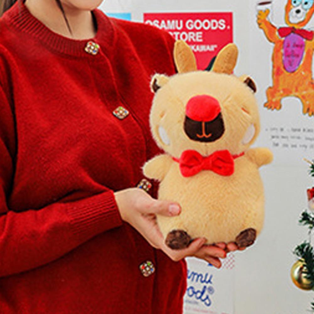 Elk Capybara Plush Toy Merry Christmas Capybara Fluffty Doll Capybara Plush Doll  Kid Toy