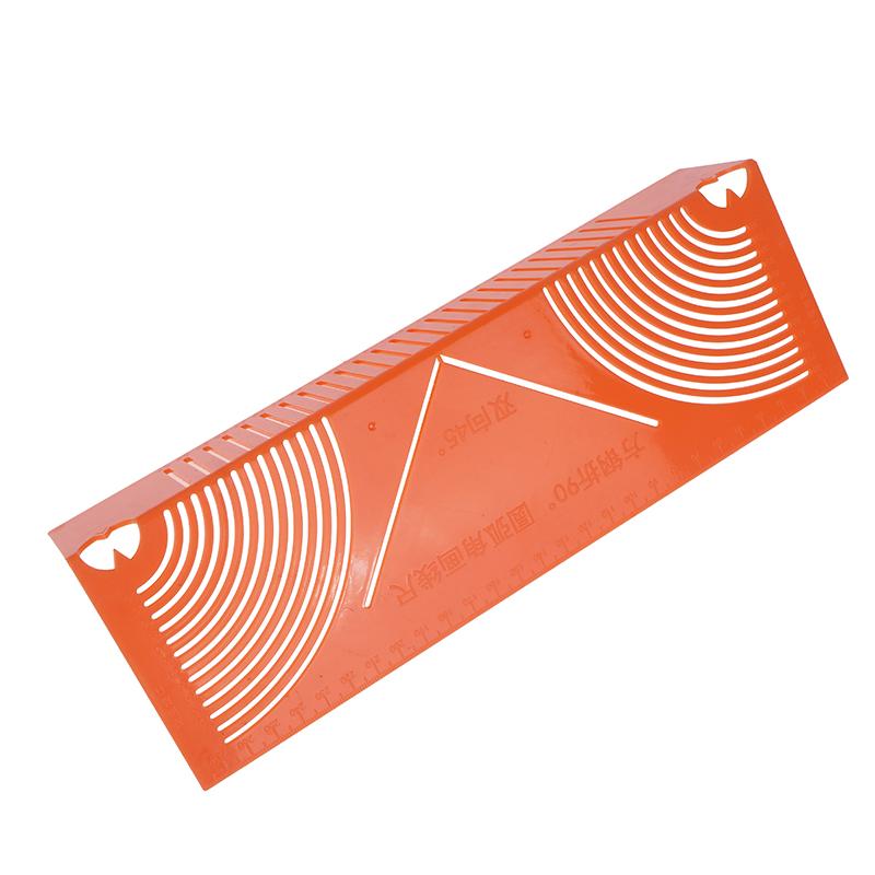 1 Stück Vierkantrohr Rundkante Zeichenlineal 45-Grad Winkelanleitung Zwei-Wege Zeichenwerkzeuge Kunststoff Präzisionsrohrschneidführung