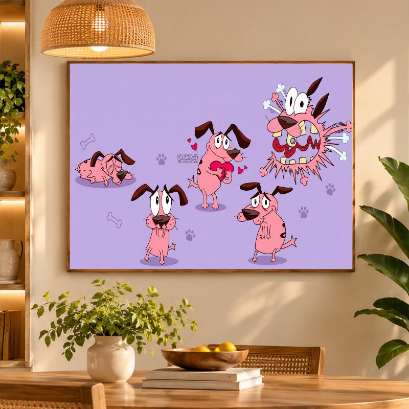 5D Diamond Painting Courage the Cowardly Dog DIY Full Drill Diamond Art Kit Home Decoration