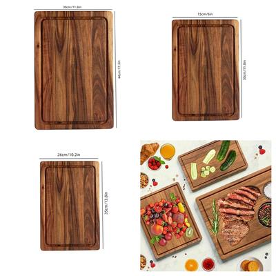 Acacia Wood Cutting Board Wooden Cutting Board with Juice Groove Durable Wooden Chopping Board for Kitchen for Meat Fruit Cheese